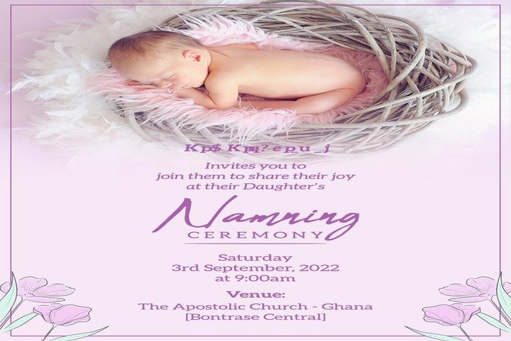 naming ceremony cards