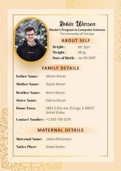 biodata template